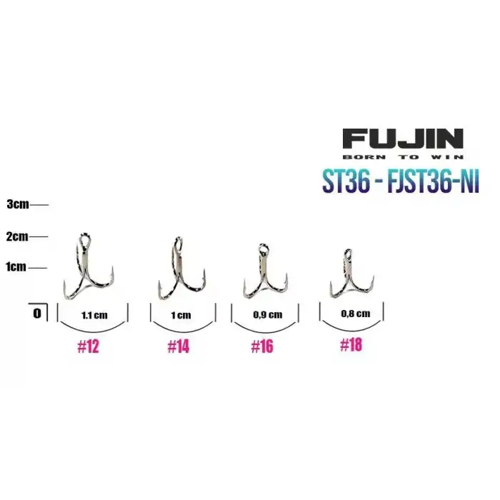 Fujin ST36 Üçlü Maket Balık iğnesi Nickel