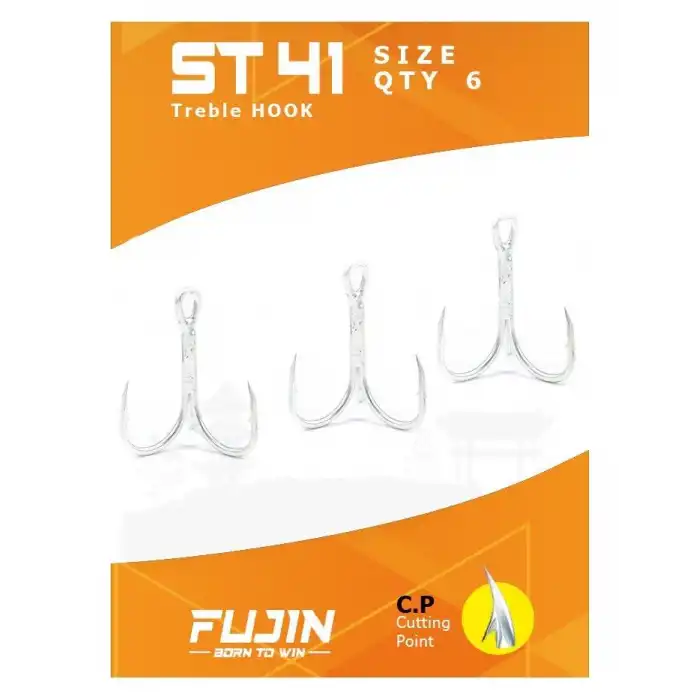 Fujin ST41 Üçlü Maket Balık İğnesi Nickel