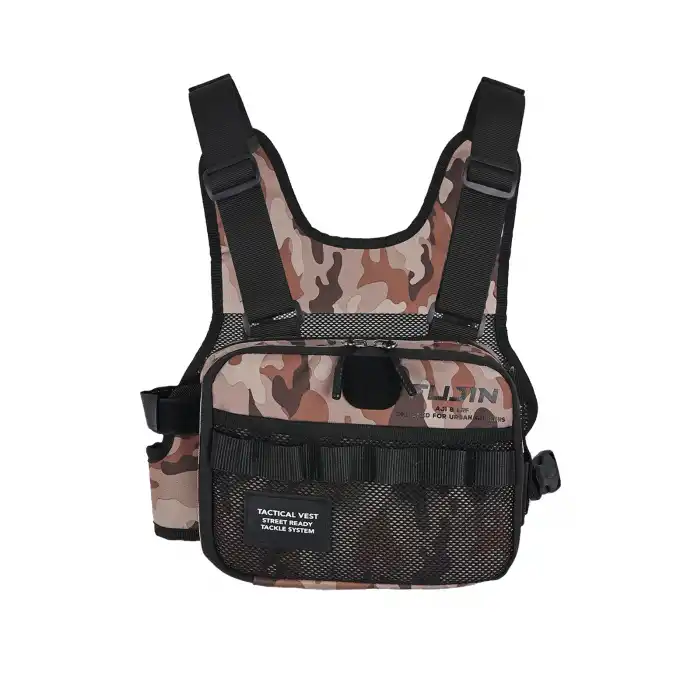 Fujin Tactical Vest Brown Camo Balıkçı Çantası