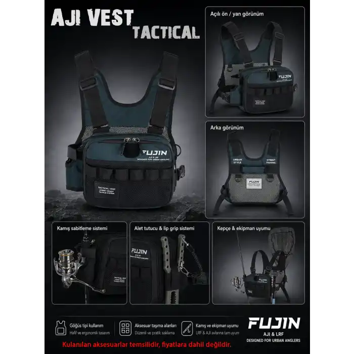 Fujin Tactical Vest Indigo Balıkçı Çantası