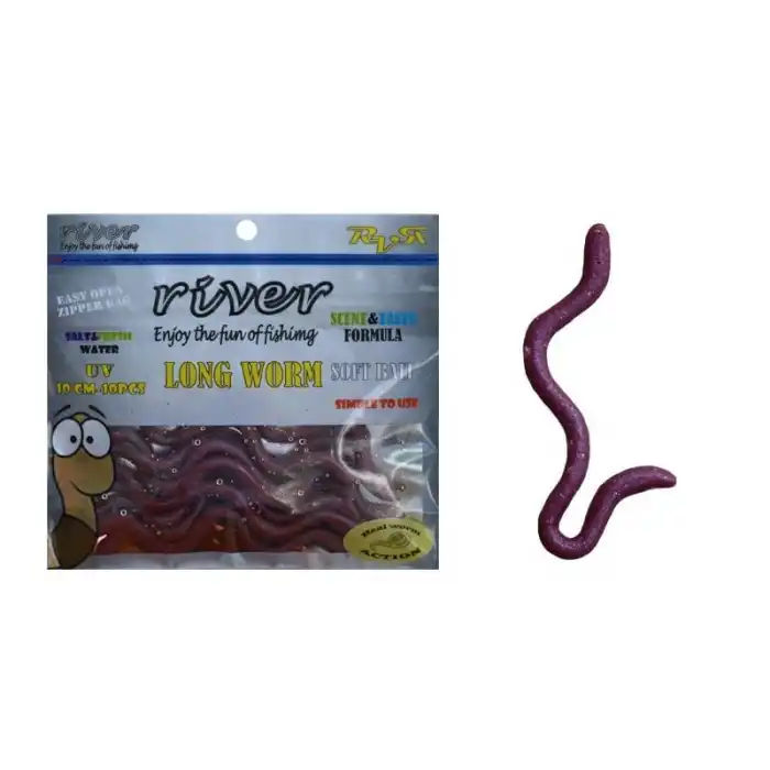 LONG WORM, 10 CM BLOODEY ,10P