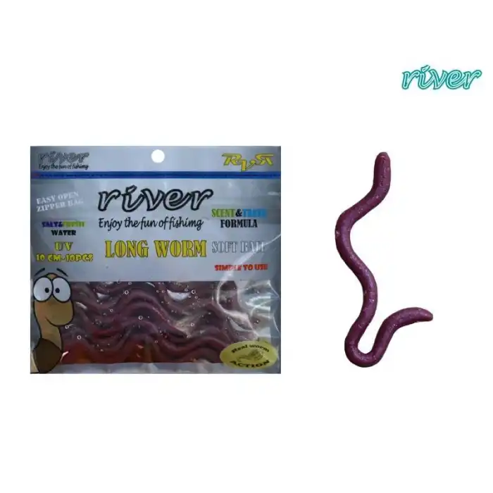 LONG WORM, 10 CM BLOODEY ,10P