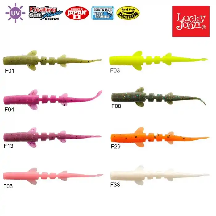 Lucky John Unagi Slug 2.5 (6.35 cm) 10P Silikon Yem