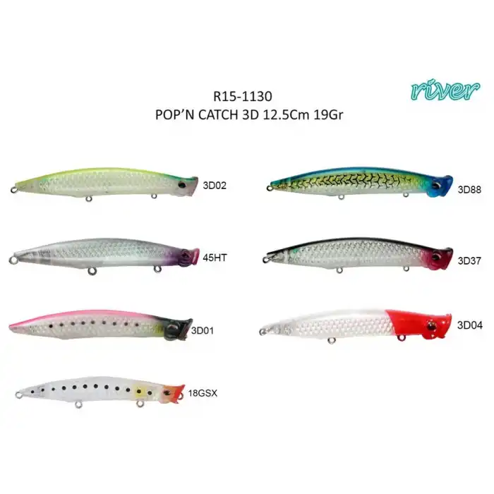 River Popn Catch 3D 125 12.5cm 19Gr Popper