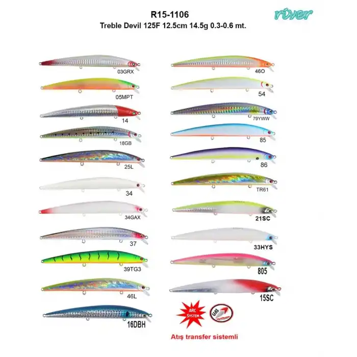 River Treble Devil 125F 12.5cm 14.5Gr  0.3-0.6mt