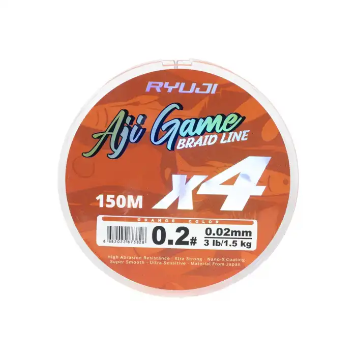 RYUJI AJI GAME 4X, 0.05MM 150M, ORANGE İP MİSİNA