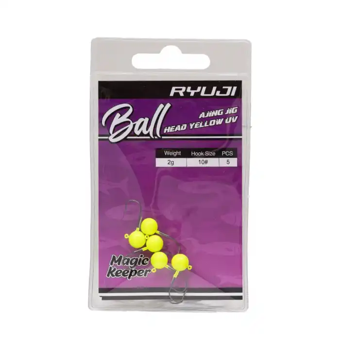 RYUJI BALL AJING YELLOW UV JIGHEAD İĞNE NO:10 (5 ADET)