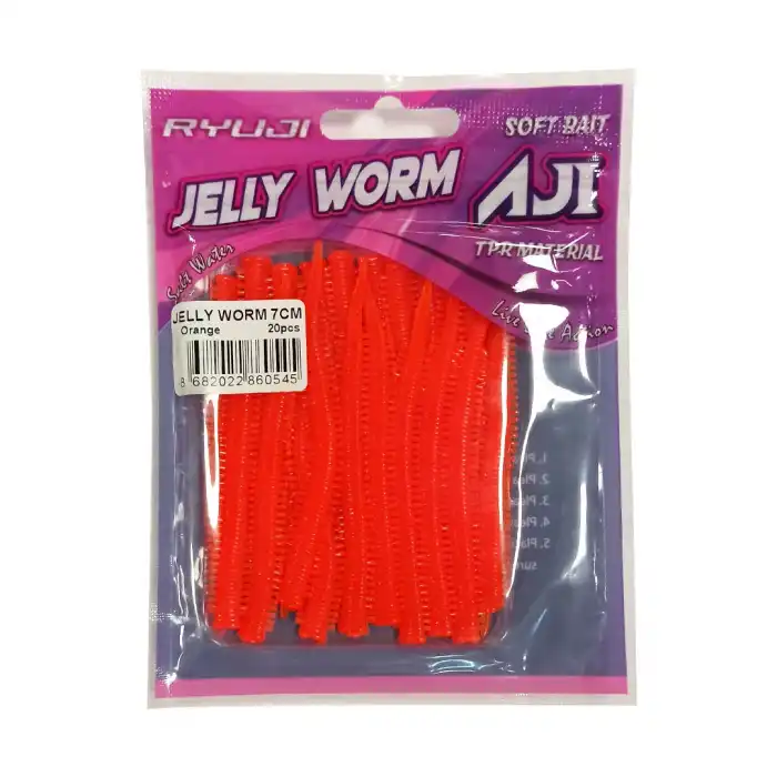 RYUJI JELLY WORM TPR 7.5CM, 20AD.