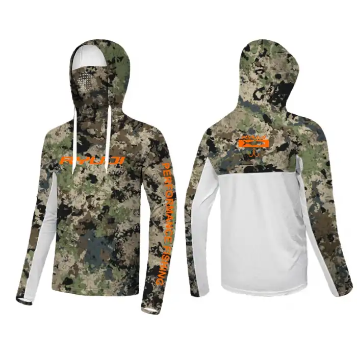 RYUJI UV PERFORMANCE HOODIE SHIRT+NECK, CAMO