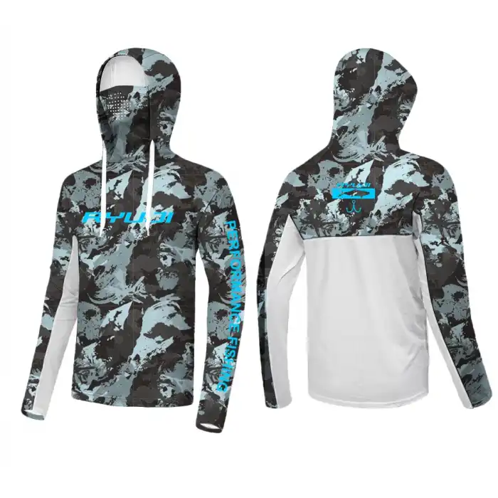 RYUJI UV PERFORMANCE HOODIE SHIRT+NECK, DARK TIDE