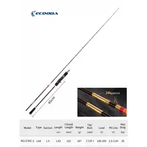 Ecooda GT-Fisher Rainbow 2 183cm 100-200gr Slow Jigging Kamışı