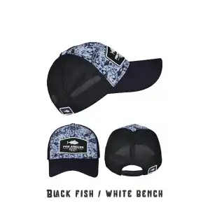 Fujin Pro Angler Black Fish + White Bench Şapka