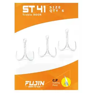 Fujin ST41 Üçlü Maket Balık İğnesi Nickel