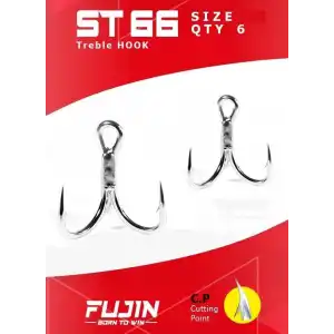 Fujin ST66 Üçlü Maket Balık İğnesi Nickel
