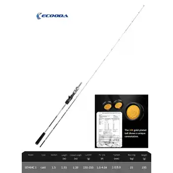 Ecooda GT-Fisher Steel Cable 193cm 150-350 Slow Jigging Kamışı