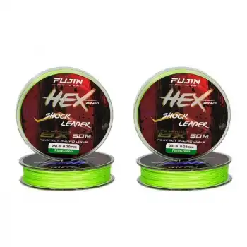 Fujin Hex Braid 8x 50mt Fluo Green PE İP Shock Leader