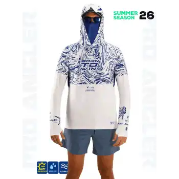 Fujin Pro Angler S26 Buff&Hoodie Izohips White Blue