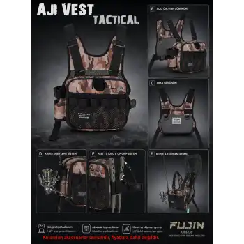 Fujin Tactical Vest Brown Camo Balıkçı Çantası