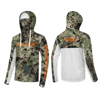 RYUJI UV PERFORMANCE HOODIE SHIRT+NECK, CAMO