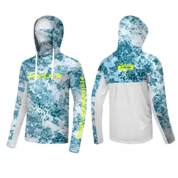 RYUJI UV PERFORMANCE HOODIE SHIRT+NECK, ICE BLUE