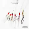 Feather rig flash white beads swivels