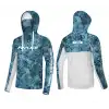 RYUJI UV PERFORMANCE HOODIE SHIRT+NECK, BLUE REEF