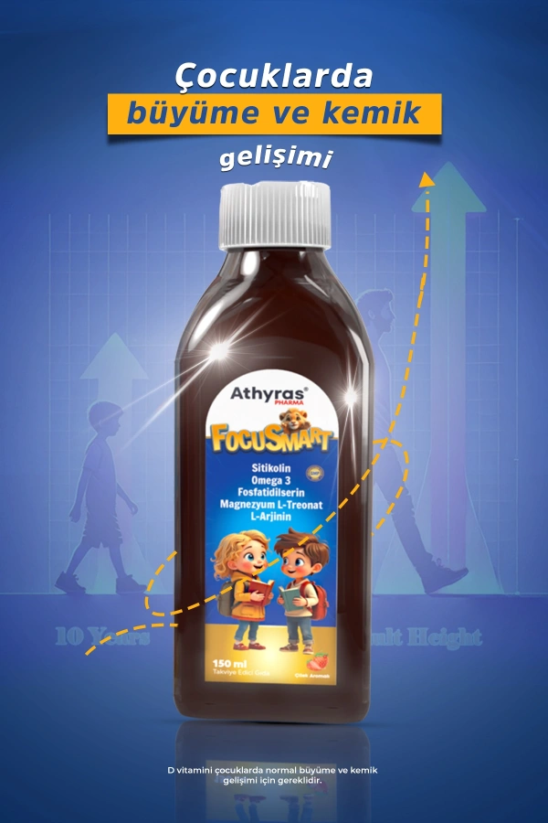 FocuSmart Sitikolin, Omega-3 İçeren Şurup 150 ml