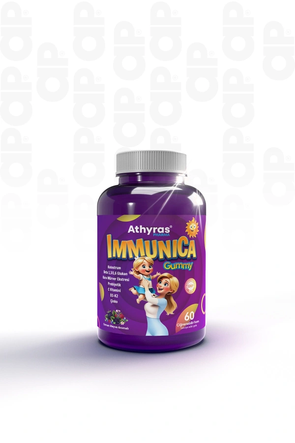 Immunica Gummy Kolostrum, Kara Mürver İçeren 60 Çiğnenebilir Form