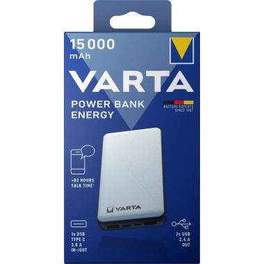 Powerbank 2XUSB/1x Micro USB/1xType C 15.000 mAh