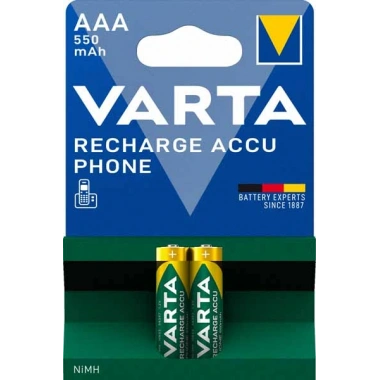 Şarjlı İnce Pil - AAA Recharge Accu Phone 550 mAh R2U Blister 2 li