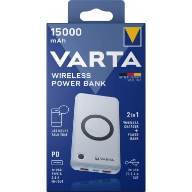 Wireless Powerbank 1x USB Type C / 2x USB QC 3.0 15.000 mAh