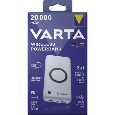 Wireless Powerbank 1x USB Type C / 2x USB QC 3.0 20.000 mAh