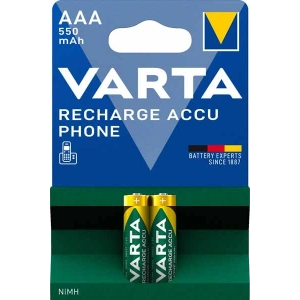 Şarjlı İnce Pil - AAA Recharge Accu Phone 550 mAh R2U Blister 2 li