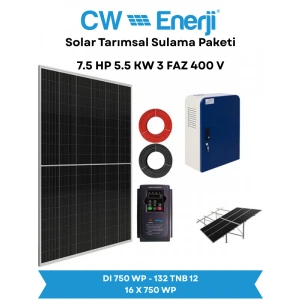 7.5 HP 5.5 KW 3 FAZ 400 V Solar Tarımsal Sulama Paketi