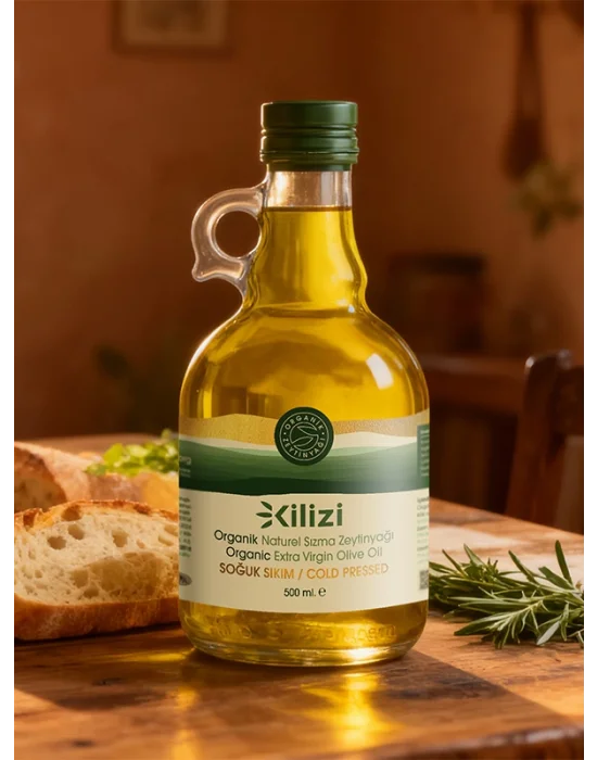 Amfora Kilizi Yeni Hasat Soğuk Sıkım Organik Sızma Zeytinyağı (500 ML)