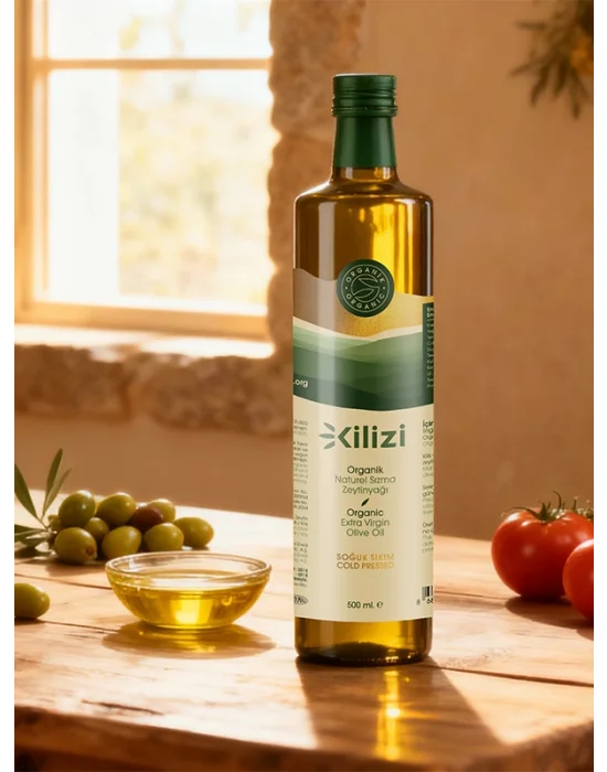 Kilizi Yeni Hasat Soğuk Sıkım Organik Sızma Zeytinyağı (500 ML)