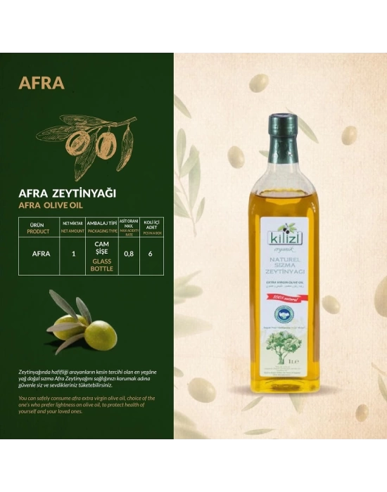 Afra Kilizi Organik Zeytinyağı (1000 ML)