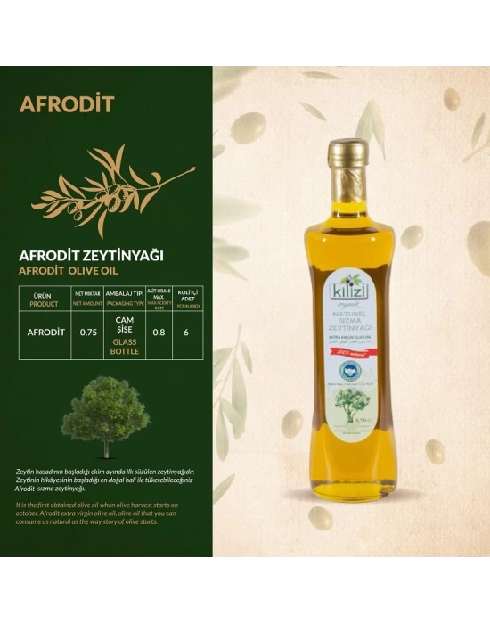 Afrodit Kilizi Organik Zeytinyağı (750 ML)