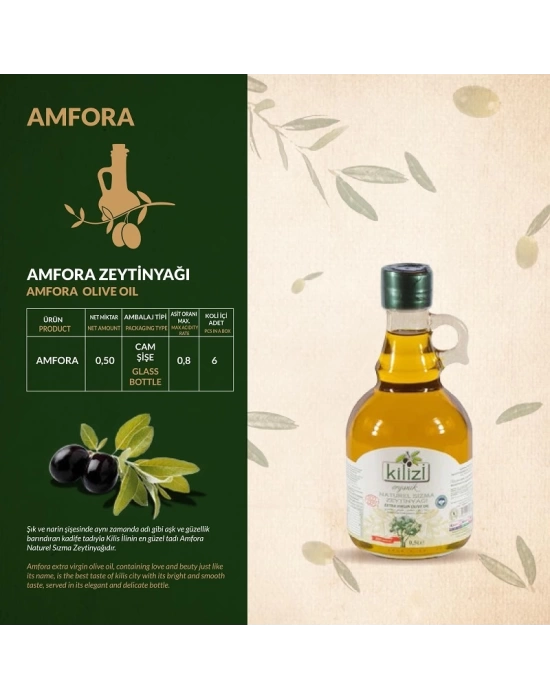 Amfora Kilizi Organik Zeytinyağı (500 ML)