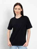 Bisiklet Yaka Likralı Kadın Siyah Basic T-Shirt