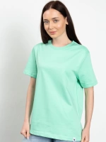 Bisiklet Yaka Likralı Kadın Yeşil Basic T-Shirt