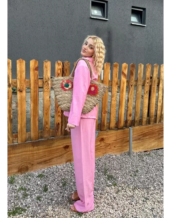 Avenza Pembe Düğmeli İkili Takım