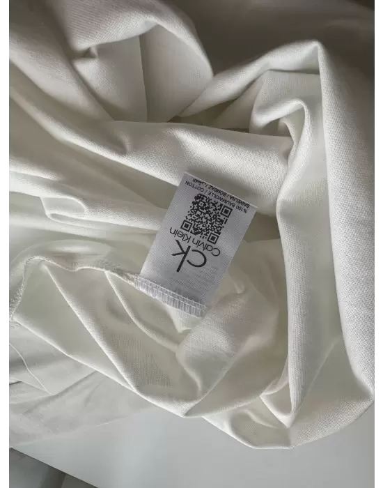 Baskılı Orijinal Marka Oversize Pamuk Beyaz Tshirt