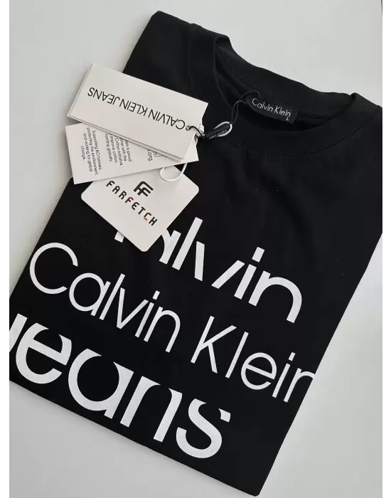 Baskılı Orijinal Marka Oversize Pamuk Siyah Tshirt