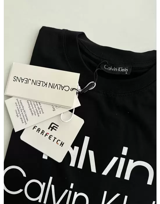 Baskılı Orijinal Marka Oversize Pamuk Siyah Tshirt