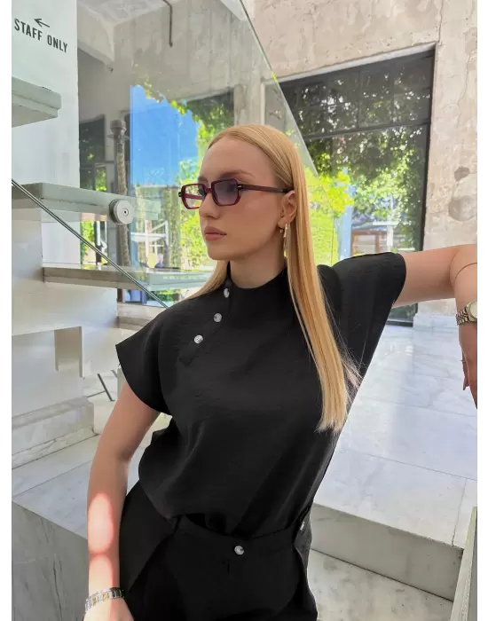 Boherna Siyah Keten İkili Takım