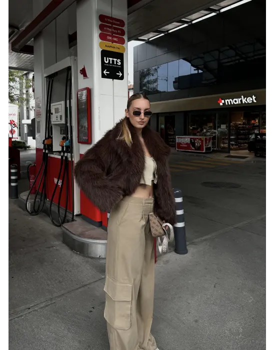 Lavinia Acı Kahve Premium Yumuş Kürk