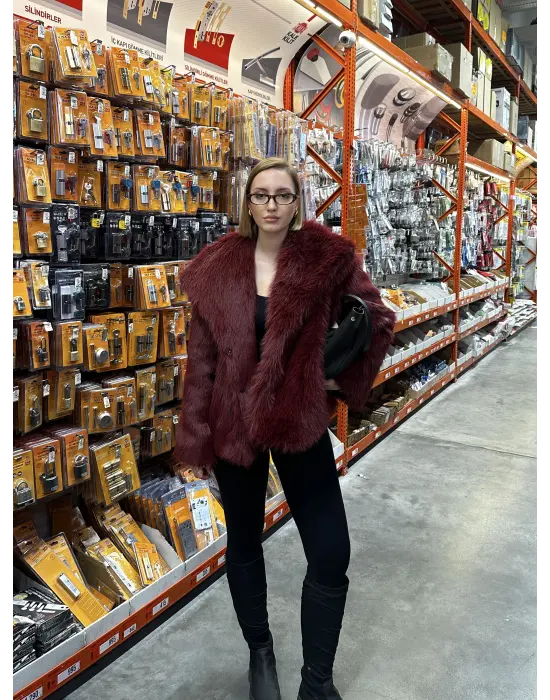 Lavinia Bordo Premium Yumuş Kürk