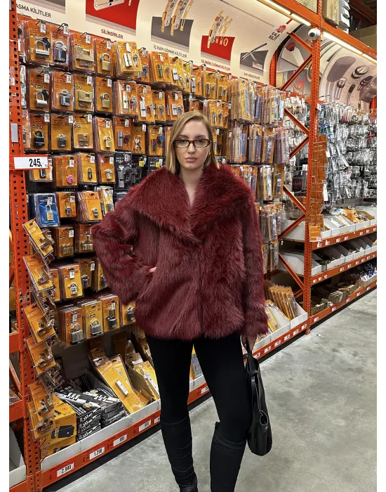 Lavinia Bordo Premium Yumuş Kürk