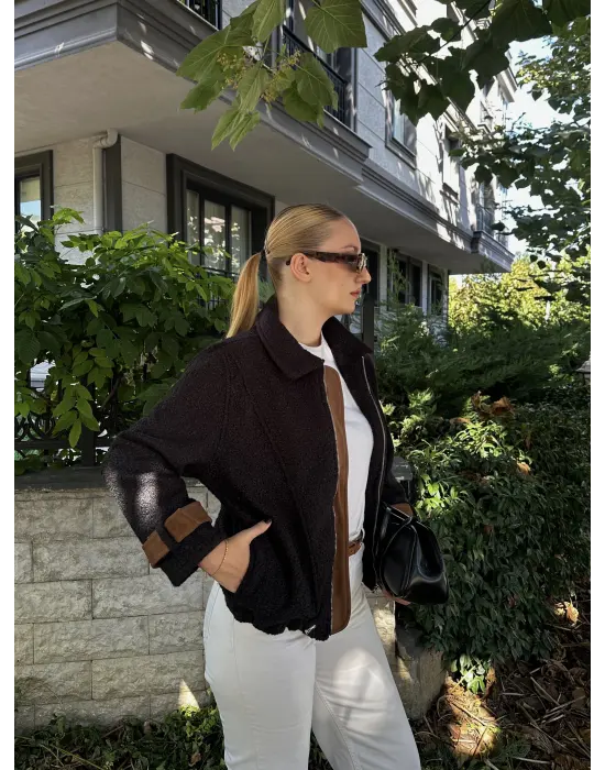 Rosa Buklet Fermuarlı Bomber Ceket